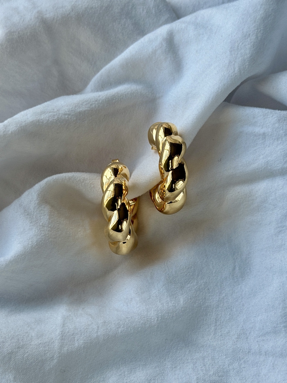 Twisted Hoop 18k Gold Plated Earrings